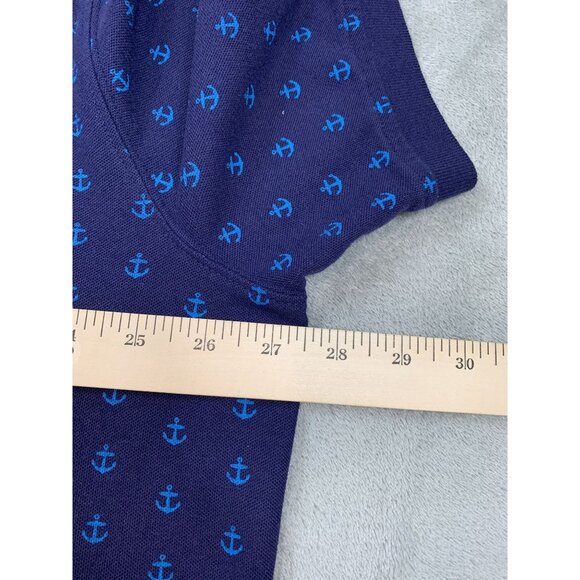 Saddlebred Mens XL Navy Polo Shirt With Blue Anchor Design - Picture 4 of 7